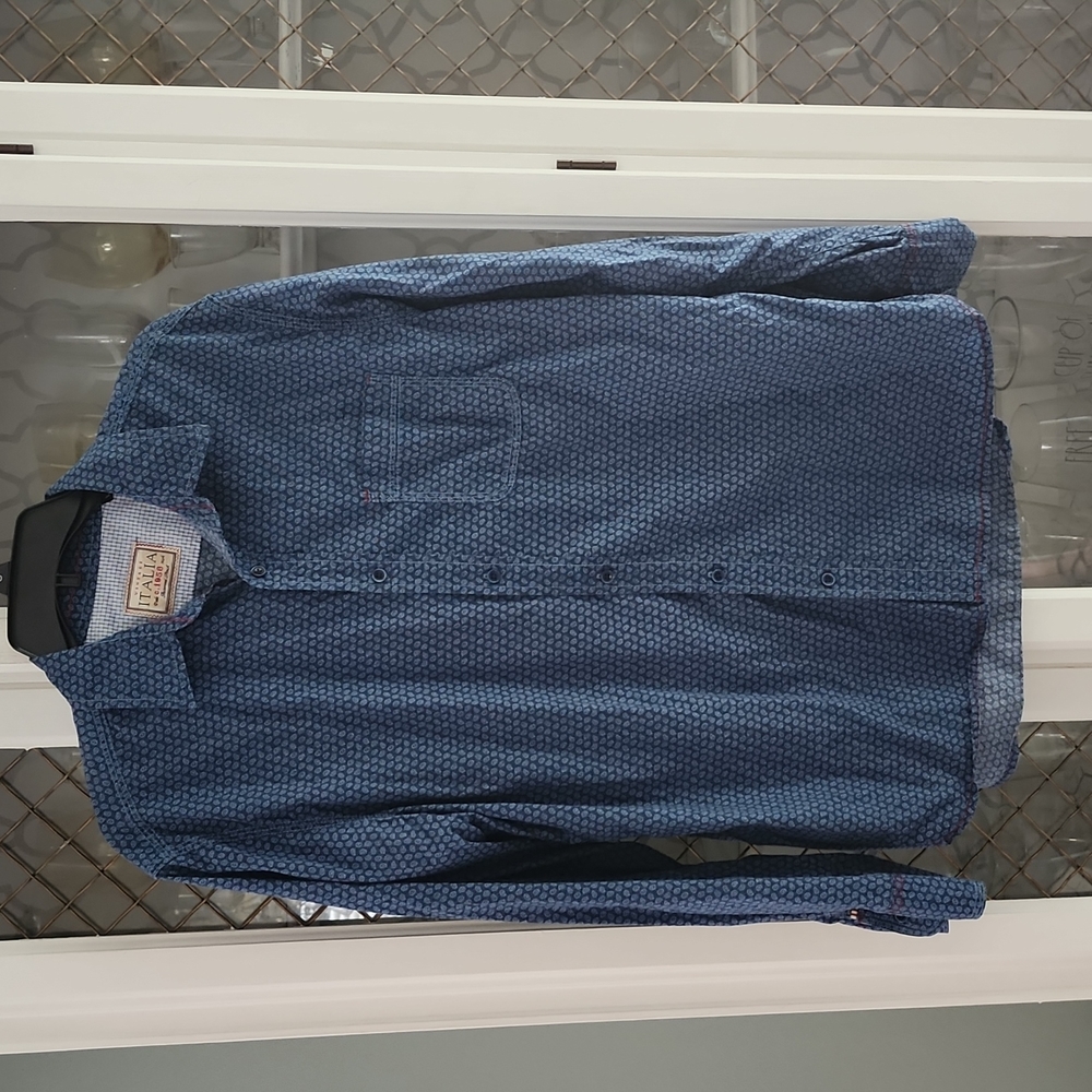 Mens Vintage Italia Blue Casual Shirt